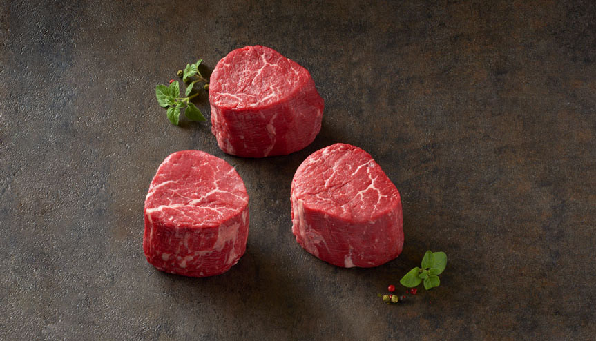 raw filet steaks from 1855 beef