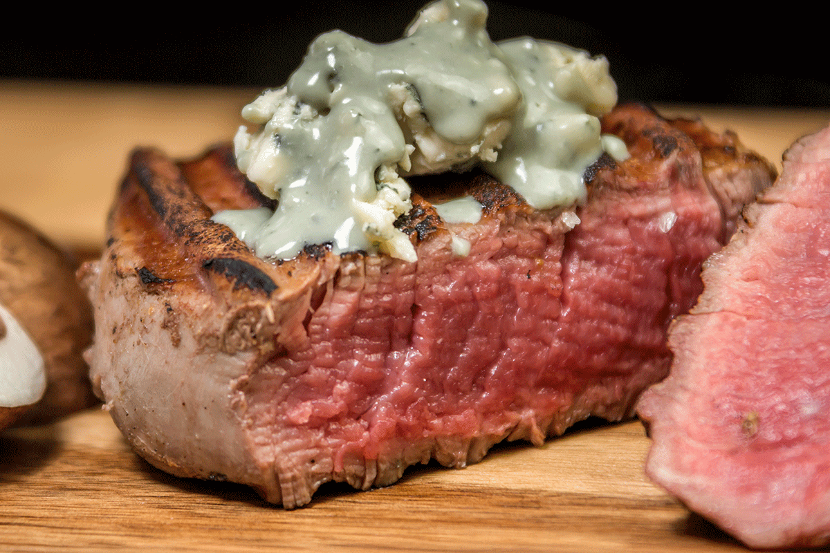 filet mignon with blue cheese butter