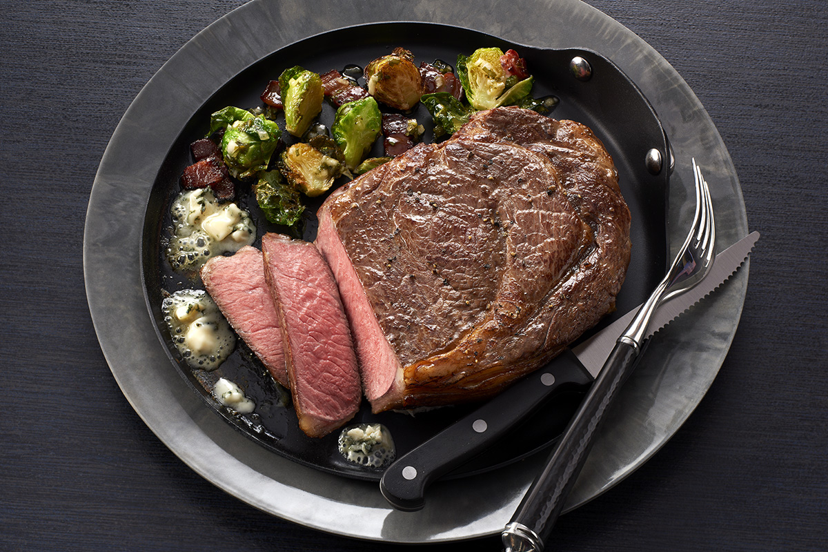 seared ribeye with brussel sprouts recipe